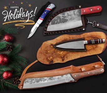 Special Christmas Holidays 4 pcs Knives Gift Set Offer. Complete Set Assortment