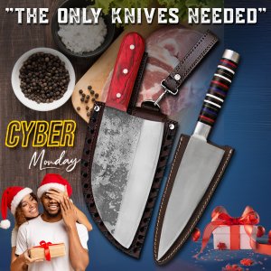 Kitchen Chef & Bushcraft Series 2 pcs Knife Gift Set Assortment for Holidays By Almazan®